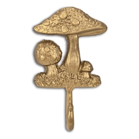 Cheungs 6112GD Mythra Mushroom Medley Cast Iron Wall Hook - Golden