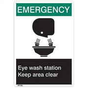 ANSI Z535 Rigid Plastic "Emergency Eye Wash…", 7" x 10" (72 Units)