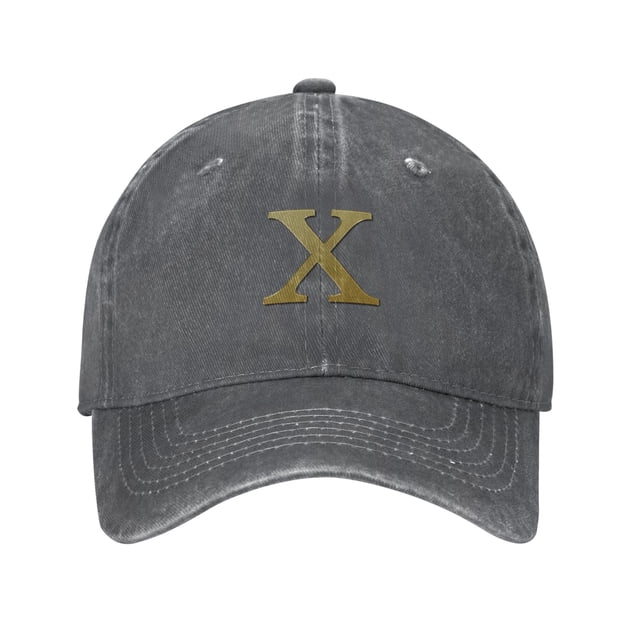 ZICANCN Adjustable Baseball Cap Women, Alphabet X Pattern Hats for Men Adult Washed Cotton Denim Baseball Caps Fashion, Deep Heather