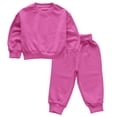 thumbnail image 2 of KAUOD Toddler Cotton Sweatshirts Set 2 Piece Plain Crew Neck Pullover Tops Joggers Sweatpants Sweatsuits Kids Tracksuits, 2 of 4