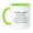 Green/White, variant on 3drose, 44 Years of Marriage 44th Wedding Anniversary in Months Days Hours, 11oz Two-tone Blue Mug