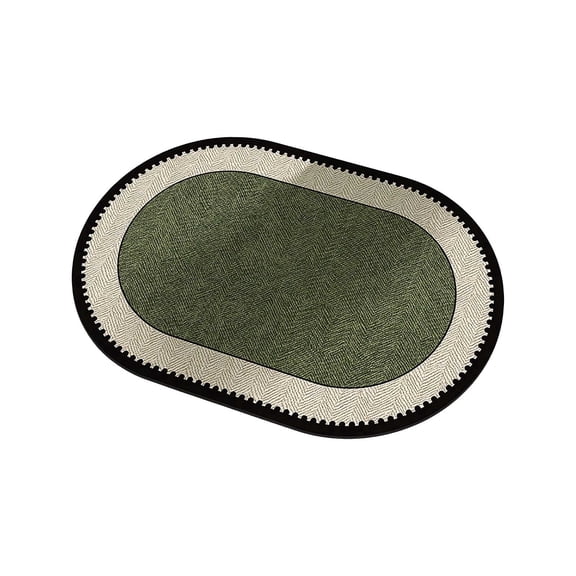 Irregular Shape Green Bathroom Carpet, Green Bath Mat, Cute Bath Mat, Highly Absorbent Non-Slip Quick Dry Floor Mat, Kitchen Living Room Home Use Rug (Curved Edge), Multi-size