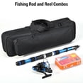 thumbnail image 1 of Fishing Rod and Reel Combos Telescopic Fishing Rods Spinning Reels Lures Set with Carry Bag, 1 of 5