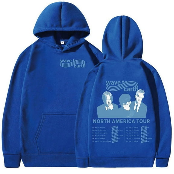 Wave To Earth Merch Tour Print Hoodie for Men Women Fashion Retro Oversized Sweatshirt Fleece Pullover Clothing Hoodies