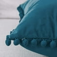 thumbnail image 3 of HZKAICUN Square Decorative Throw Pillow Covers Soft Velvet Outdoor Cushion Covers 12 X 20in with Balls for Sofa Bed, Set of 2, 3 of 15