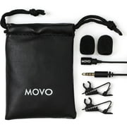 Movo Photo PM10 Omnidirectional Deluxe Lavalier Microphone with 3.5mm Jack for Smartphones, Black