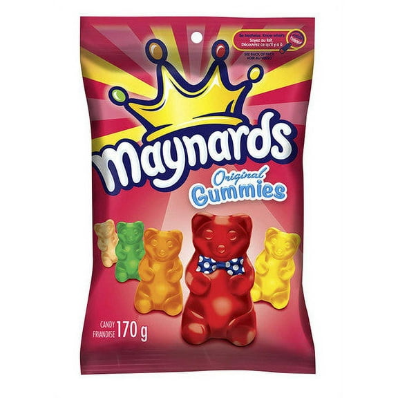 Maynards Orginal Gummies Candy (170g/6oz) Bags, 12 Pack, {Imported from Canada}