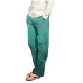 thumbnail image 1 of Pantalones de pijama largos de poliéster para hombre, informales, con estampado a cuadros, holgados y deportivos., 1 of 4