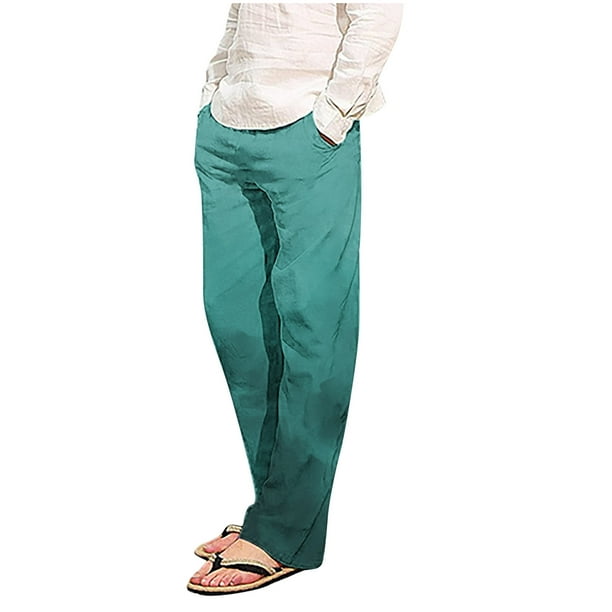 Pantalones de pijama largos de poliéster para hombre, informales, con estampado a cuadros, holgados y deportivos.