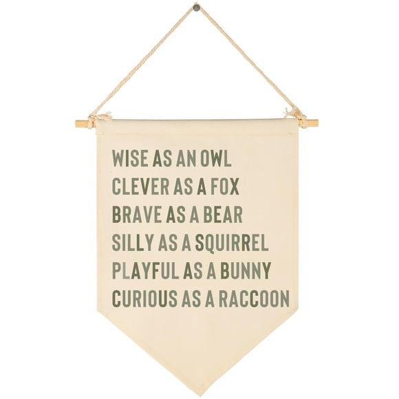 Wise As An Owl-Woodland Animals-Citas Inspiradoras, Regalo Para Bebés, Niños, Niñas, Niños, Lona Colgante, Banderín, Decoración De Pared, Regalos Para Aula, Guardería, Hogar, Escuela, Habitación De Be