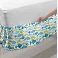 thumbnail image 2 of Fish Bed Skirt, Various Breed Aquatic Animals in Geometric Silhouette Style, Elastic Bedskirt Dust Ruffle Wrap Around for Bedding Decor, 4 Sizes, Pale Blue Sea Blue, by Ambesonne, 2 of 2