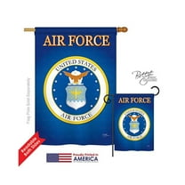 Breeze Decor 08054 Military Air Force 2-Sided Vertical Impression House Flag - 28 x 40 in.