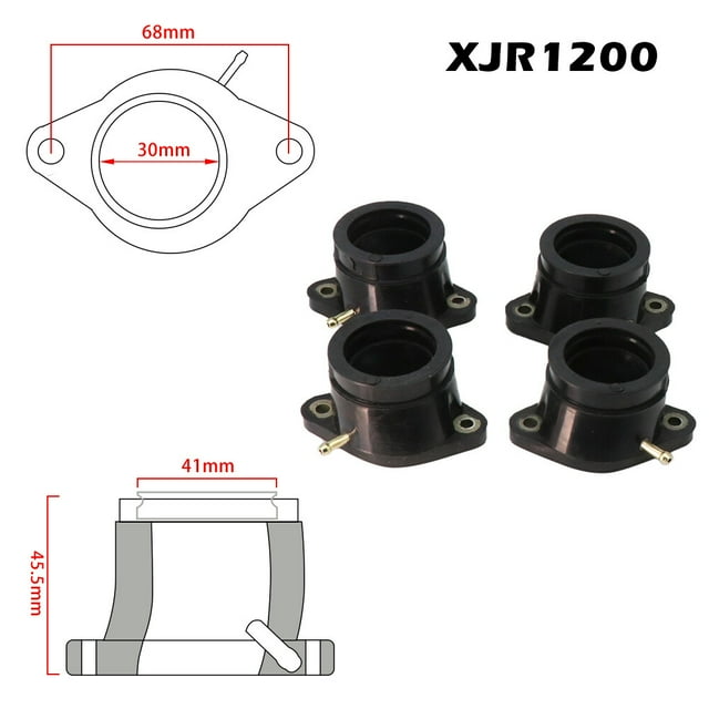 Aluminum& Rubber Intake Manifold Carburetor Boot for Yamaha XJR1200 XJR1300