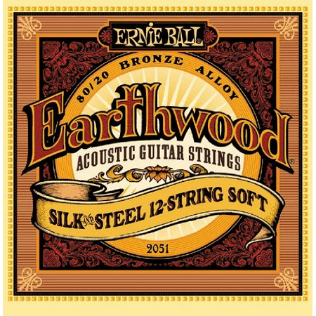 Ernie Ball P02051 Earthwood Silk and Steel 12-String Soft Acoustic Set, .009 -