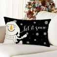 thumbnail image 3 of Let it Snow Snowman Winter Pillow Covers 12x20 Inch Black White Snowflake Merry Christmas Holiday Throw Pillow Case Home Outdoor Decorations Cushion Cover for Sofa Couch, 3 of 6