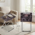thumbnail image 2 of Marble Finish Portable Folding TV Tray Table with Cup Holder, Sturdy MDF Top No-Assembly Eating Desk for Living Room, 2 of 10