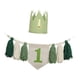 thumbnail image 2 of Banner de silla alta Banner de arpillera para silla alta Decoración para primera fiesta de cumpleaños verde, 2 of 9