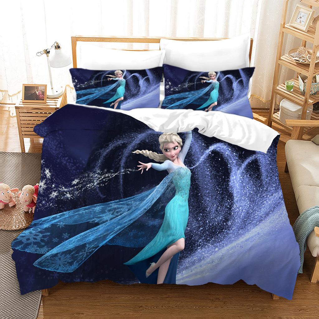 Frozen Princess Bedding Sets , 3 Pieces Soft Microfiber Kids Bed Set