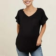 thumbnail image 3 of breaise Maternity T Shirts Short Sleeve V Neck Tops Summer Fashion Pregnancy Tunic Blouses Lightweight Solid T-Shirts, 3 of 3