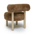 thumbnail image 5 of Carmel Dark Taupe Vegan Shearling Accent Chair, 5 of 7