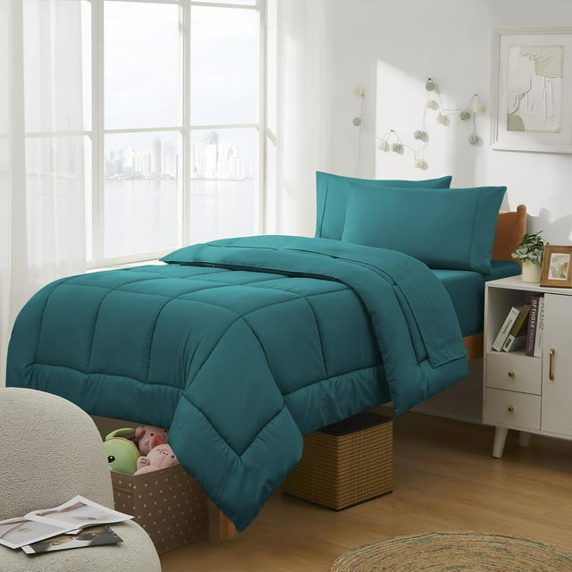 Juego de ropa de cama Sweet Home Collection Twin XL, 5 piezas, color verde azulado