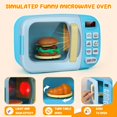 thumbnail image 2 of Christoy Juego de cocina para microondas con sonido ligero para niños con comida falsa y plastilina de 6 colores ideal para niños pequeños de 3 años o más (azul), 2 of 8