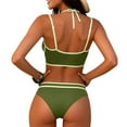 thumbnail image 7 of Sakmal Bikini Btahing Suits for Women Double Support Plus Size Swimwear Solid Summer Green Womens Bathing Suits L, 7 of 7