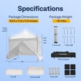 thumbnail image 4 of SPECSTAR White Commercial Tent 10' x 10' Instant Pop-up Straight Leg Canopy with Sidewalls, 4 of 8