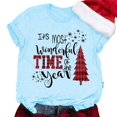 thumbnail image 5 of Lroveb Christmas Shirts for Women It's The Most Wonderful Time Of Year Letter Print Crew Neck Short Sleeve T Shirt Top Graphic T Shirts, 5 of 5