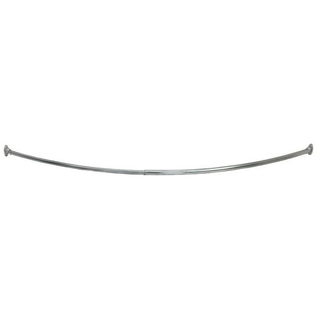 Design House Adjustable 50"-72" Curved Steel Shower Rod, Satin Nickel