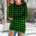 thumbnail image 2 of YunPes Cozy Plaid Sweaters for Girls Oversized Long Sleeve Crew Neck Fuzzy Pullover Teen Fall Winter Warm Casual Sweatshirt, 2 of 5