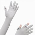 thumbnail image 5 of CAUYDY UV Long Sun Gloves Women's Sunblock Driving Gloves Non Slip Full Finger Arm Sun Protective for Outdoor Sports(L101-Light Gray,One Size), 5 of 5