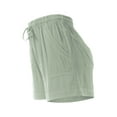 thumbnail image 2 of Ma Croix Womens Premium Linen Shorts with Drawstring Pocket Details Comfy Elastic Waist Pull-On Shorts, 2 of 5