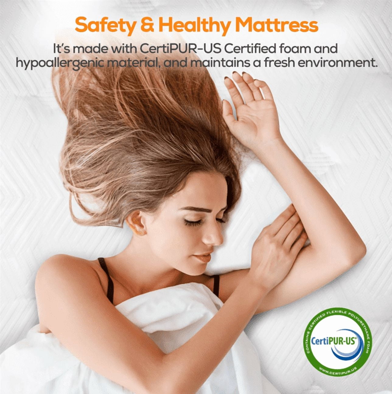 14 Inch King Size Memory Foam Mattress, Fiberglass Free, Medium Firm Feel, Zoned Pressure Relief, Certified Safe Foams & Fabric, Mattress in A Box