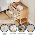 thumbnail image 5 of Nightstands Rattan Night Stand Set of 2, Rattan Night Stand Bedside Table Boho Night Stand with 2 Rattan Drawers, Large Bedside Table Side Table with Open Storage Shelf, Farmhouse Nightstand, 5 of 8