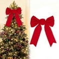 thumbnail image 3 of WEGFTDUOP Red Bow Red Velvet Christmas Party Indoor Garland Christmas Tree Decoration Bow, 3 of 6