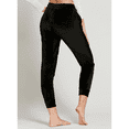 thumbnail image 3 of SOMER Sweatpants Joggers for Women In Velvet Lounge High Waisted Drawstring for Workout Running with Pockets Black, 3 of 6