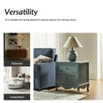 thumbnail image 4 of Wooden End Table with Charging Station Space 2 Drawers Table Living Room Blue, 4 of 7