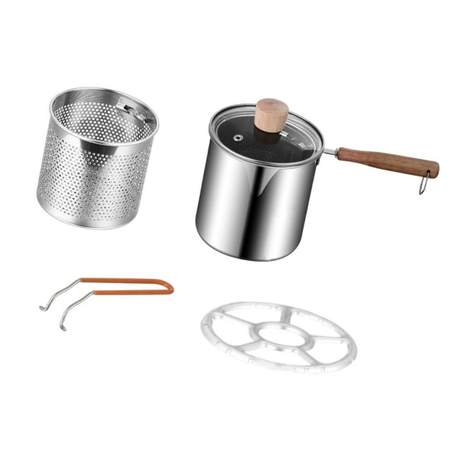 veasfak Poêle à Frire Poêle à Frites Friteuse avec Couvercle Maison Mini Casserole Casserole à Lait Casserole Friteuse Profonde C
