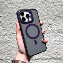 Kickstand Case for iPhone 13 Pro Compatible with Mag-Safe, Built-in Adjustable Camera Lens Stand, Non-Slip Bumper Magnetic Back Slim Shockproof Phone Cover for iPhone 13 Pro, Darkpurple