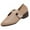 Khaki, variant on BXSRUTA Women's Leather T-Strap Loafers Pointed Toe Low Heel Comfort Casual Shoes with Camellia Decor Soft Sole Breathable Low Top