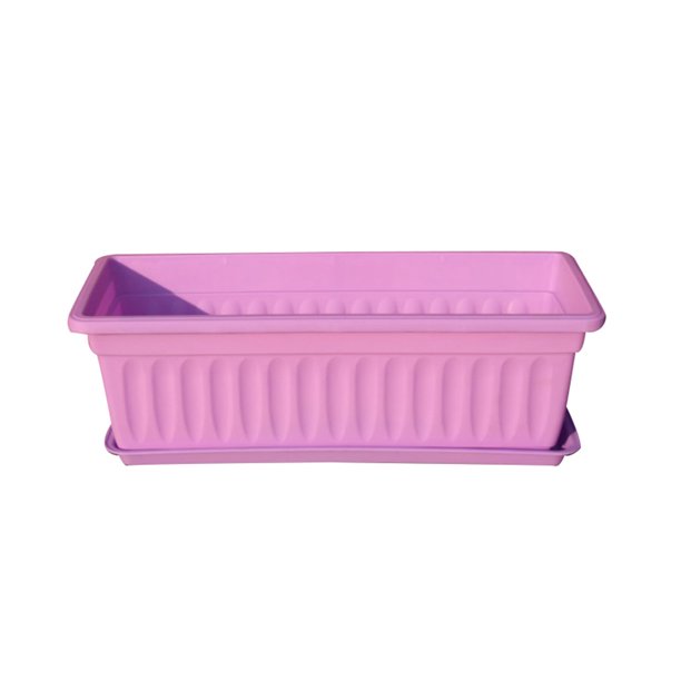 Resina Rectangular Maceta de Siembra Agujero de Drenaje Plantador de Flores Vegetales Bandeja de Plantas de Jardín en Casa Púrpura 44x19x14cm 3 Piezas Kearding HA6722-03B