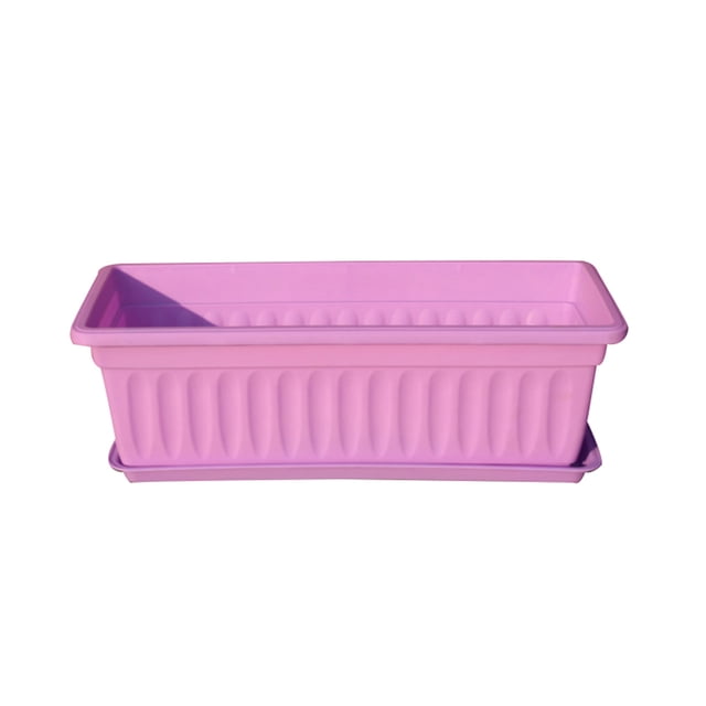 Resina Rectangular Maceta de Siembra Agujero de Drenaje Plantador de Flores Vegetales Bandeja de Plantas de Jardín en Casa Púrpura 44x19x14cm 3 Piezas Inevent HA6722-03B