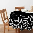 thumbnail image 2 of Halloween Tablecloth 60x60 Inch Round, Bats Black Washable Table Cover for Party Picnic Dinner Decor, 2 of 6