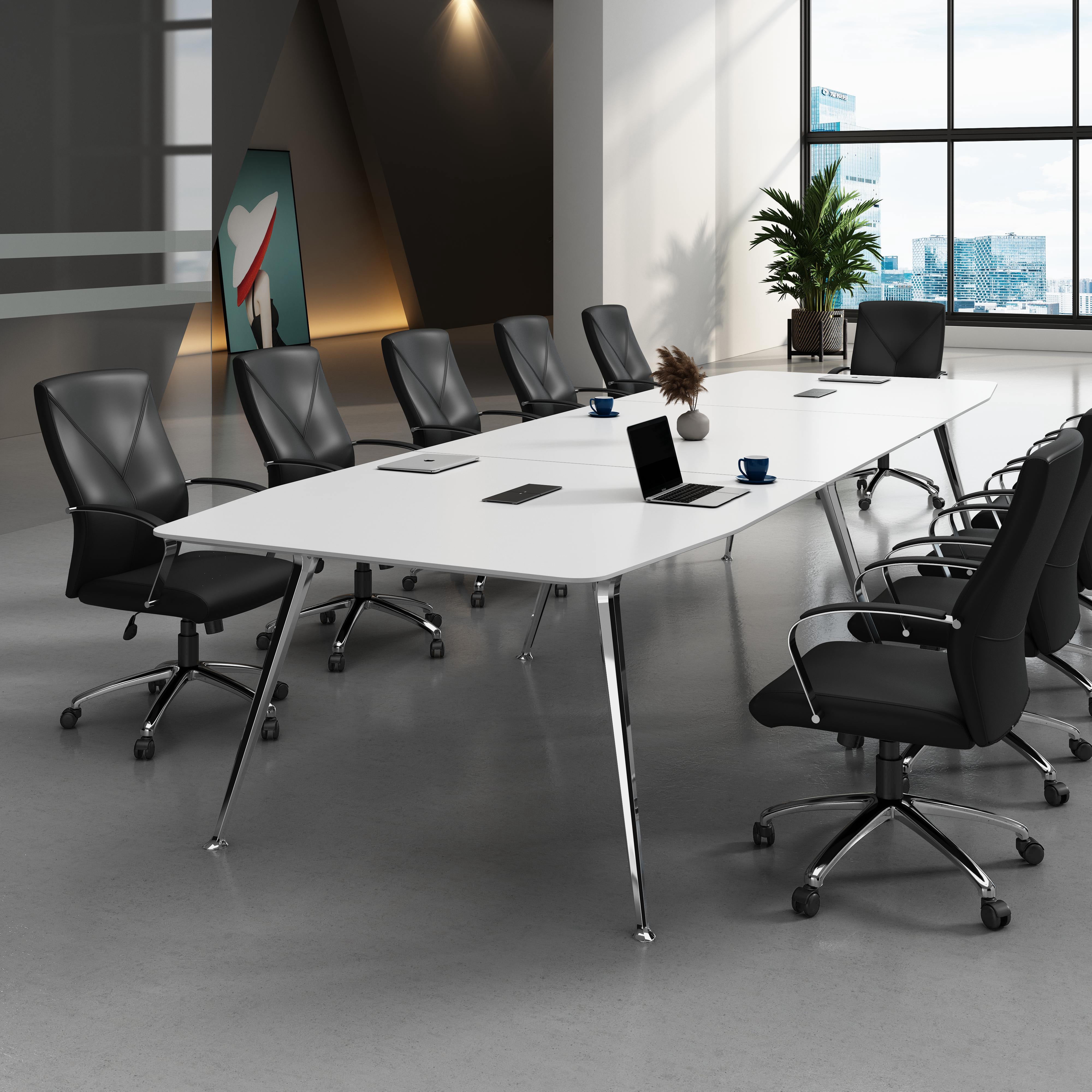 Boss Office Products LeatherPlus Home Office Adjustable Executive Chair with Casters, Black