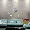 thumbnail image 6 of "Large Frameless DIY Wall Clock Mirror Sticker - 12-Hour Stainless Steel Silent Clock, Self-Adhesive Home Office Decor for Walls, Doors, Tiles, 100cm Diameter, Includes EVA Foam Letters & Numbers", 6 of 9