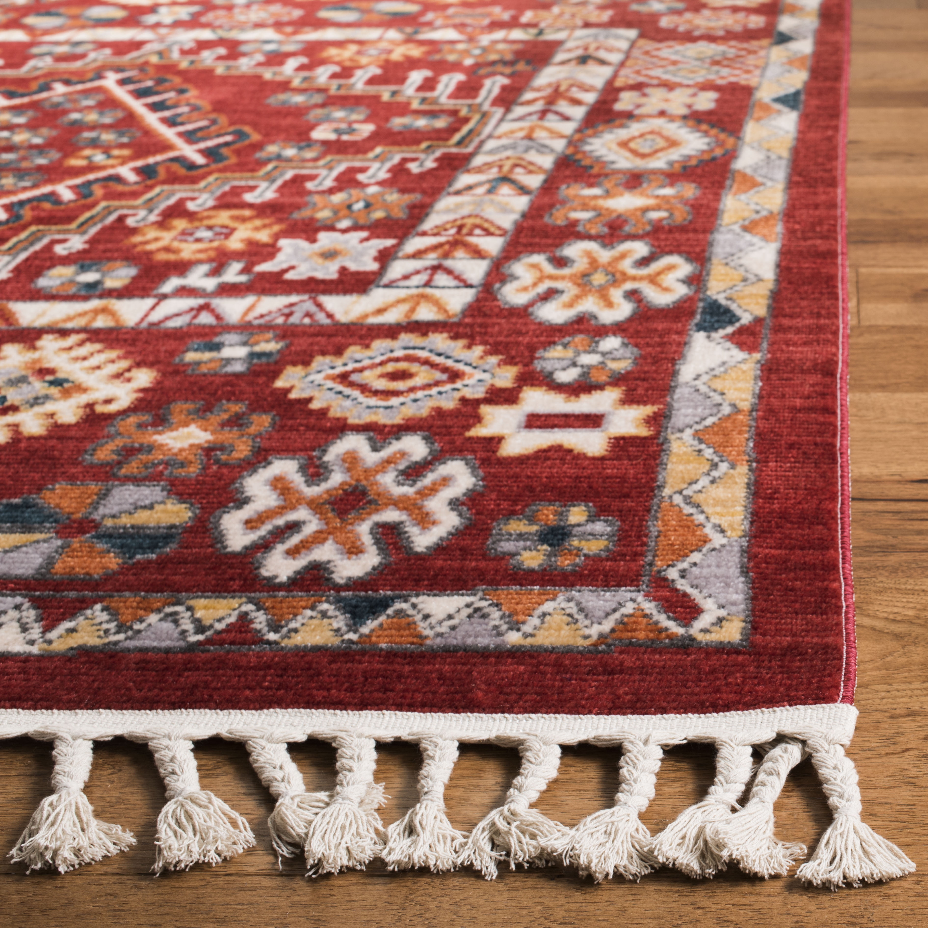 Safavieh Farmhouse Bloom Southwestern Runner Rug, Red/Ivory, 2'1" x 6'