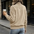 thumbnail image 6 of hoksml Women's Corduroy Henley Sweatshirt Stand Collar Pocket Long Sleeve Loose Pullover for Casual Travel Soft, 6 of 8