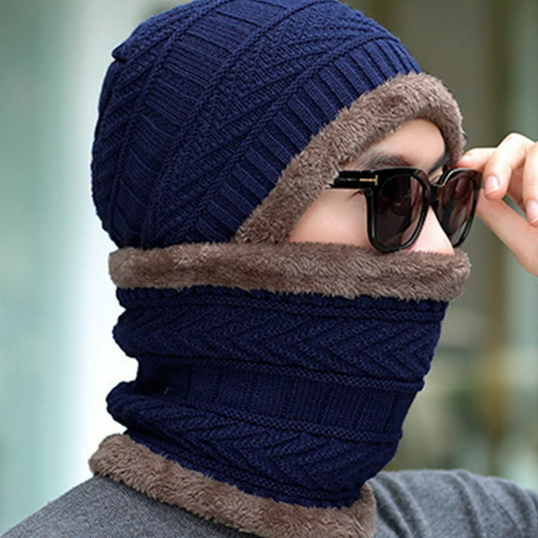 Scarf Navy Blue Winter Hats Women's Winter Set Hat And Scarf K110