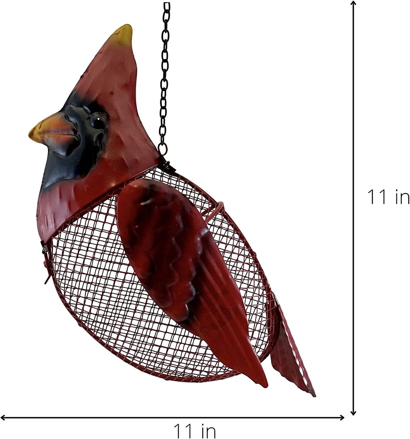 Gift Essentials Mesh Bird Feeder Cardinal Metal Sunflower Seed Feeder, Red